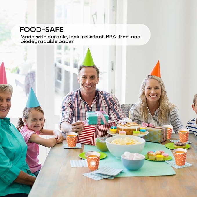 1000 Pack 5oz Paper Cups, Multicolor Paper Disposable Cups, Small Mouthwash Cups, Cold Beverage Drinking Cup for Party, Travel and Event (Dots)