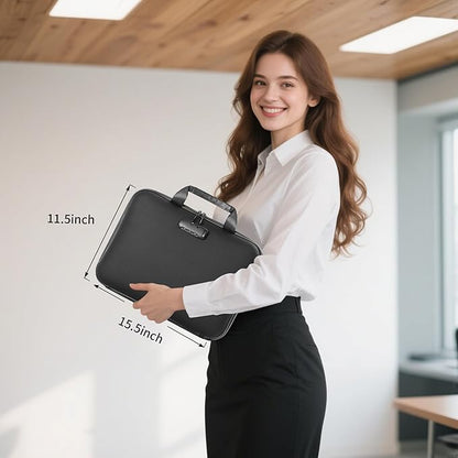 Fireproof Document Box Hard-shell with password lock Accordion File Organizer Comes With 13 Pockets File Box Used For Passports, Certificates, Laptops, Cash, And Important Documents
