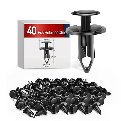 Nilight 40PCS Bumper Rivet Clips for GM 21030249 for Ford N807389S for Chrysler 6503598 Nylon Car Push Fastener Kits 9mm Hole,2 Years Warranty