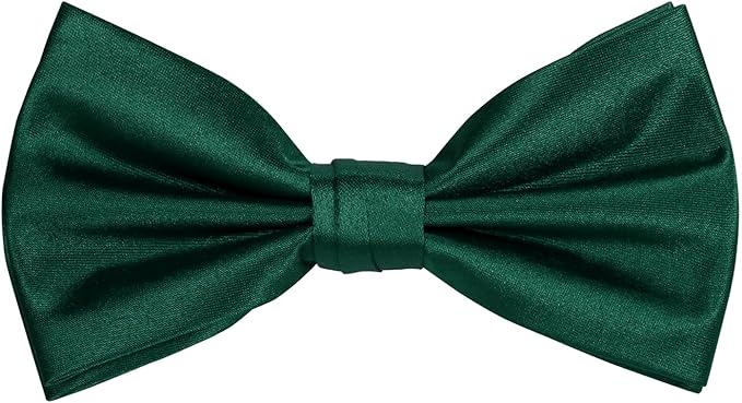 TIE G 5pcs Tie Set in WHITE OR BLACK GIFT BOX: Solid Color Necktie, Satin Bow Tie, Pocket Square, Lapel, Cuff Links