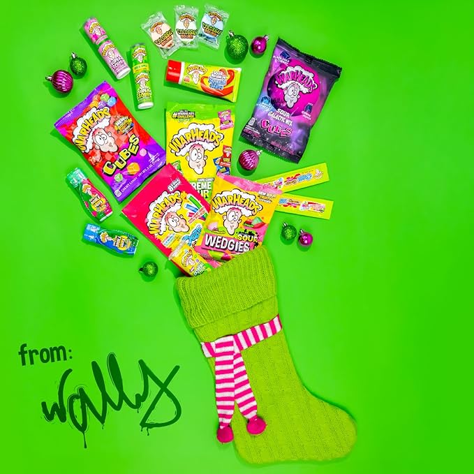 WARHEADS - Extreme Sour Hard Candy - Sour Apple, Black Cherry, Blue Raspberry, Lemon & Watermelon Flavors, Great For Parades - 2 lb. Bulk Bag