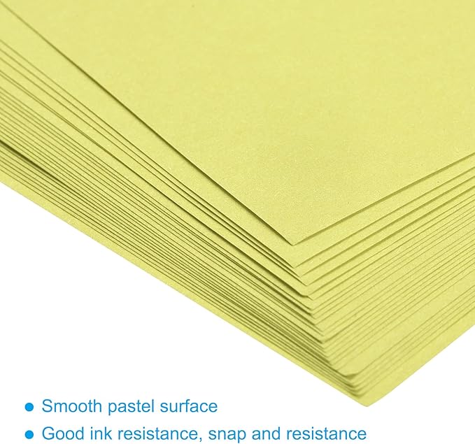 MECCANIXITY 75 Sheets A4 Colored Print Copy Paper 5.8" x 8.3" Origami Paper Printer Paper 80gsm for Printing, Document Copying, Art Craft,Light Yellow