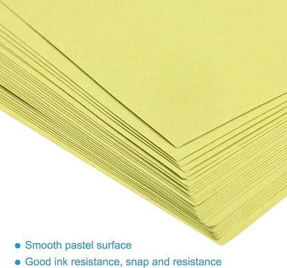 MECCANIXITY 75 Sheets A4 Colored Print Copy Paper 5.8" x 8.3" Origami Paper Printer Paper 80gsm for Printing, Document Copying, Art Craft,Light Yellow