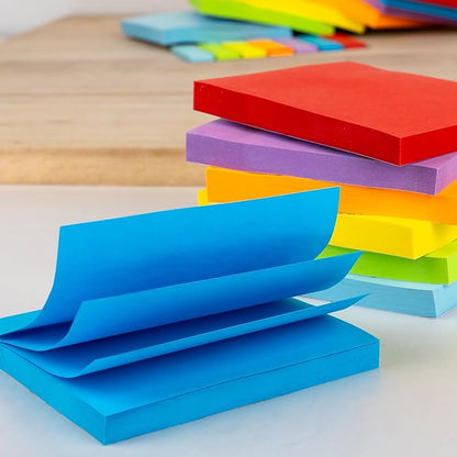 14 Pack Sticky Notes 3x3 Inches - Rainbow Colors Self-Stick Pads - Strong Adhesion, Smooth Writing, No Residue - Easy to Post for Home, Office, School - 72 Sheets/Pad - MindLine