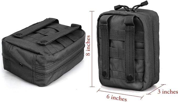 Carlebben EMT Pouch MOLLE Ifak Pouch Tactical MOLLE Medical First Aid Kit Utility Pouch (With Medical Supplies)