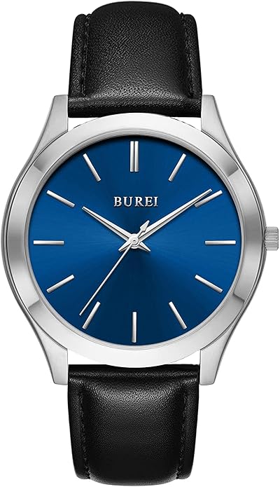 BUREI Men Watches Fashion Analog Stainless Steel Quartz Waterproof Watches,Gift for Men.