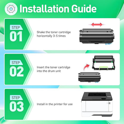 55B1H00 Toner Cartridge Black High Yield with Chip 15,000 Page-Yield Replacement for Lexmark MS331dn MS431dn MS431dw MX331adn MX431adw MX431adn MX432adwe MS331 MS431 MX331 MX431 Laser Printer 55b1000