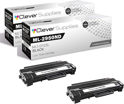 CS Replacement Toner Cartridge Compatible with Samsung ML-2950ND MLT-D103L Black ML Printers ML-2950ND ML-2955DW ML-2955ND SCX Printers SCX-4729FD SCX-4729FW Toner Cartridge 2 Pack