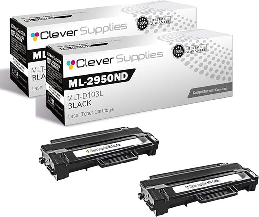 CS Replacement Toner Cartridge Compatible with Samsung ML-2950ND MLT-D103L Black ML Printers ML-2950ND ML-2955DW ML-2955ND SCX Printers SCX-4729FD SCX-4729FW Toner Cartridge 2 Pack