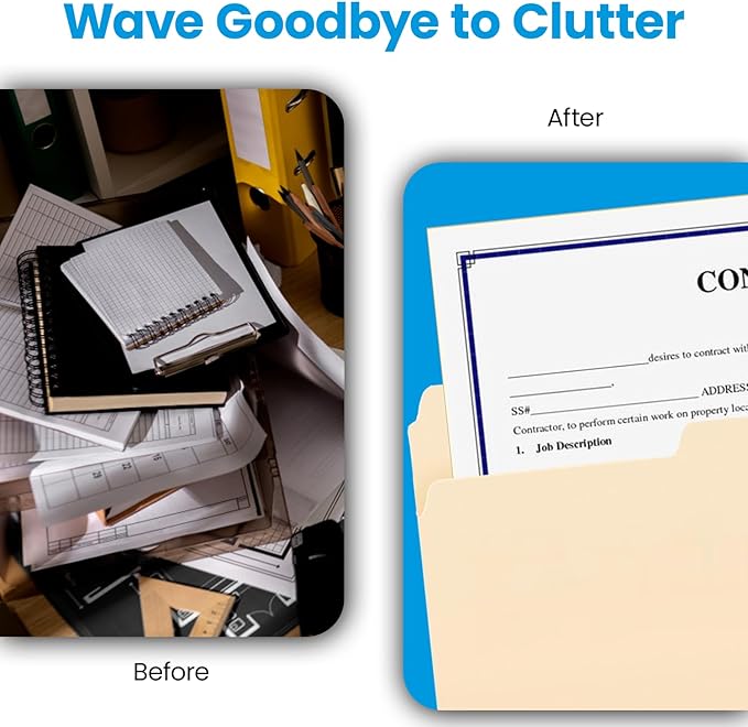 Pendaflex Manila Legal Size File Folders - 1/3-Cut Tabs in Left, Center, Right Positions for Easy Labeling - Manila Folders Ideal for Office, Home Office & Filing Cabinets, 100 Folders (Pack of 1)