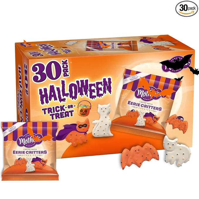 Limited Batch Eerie Critters Halloween Snacks – Frosted Animal Cookies, Healthy Trick or Treat Candy, Individually Wrapped Halloween Snacks, 30 Individual 0.5 oz Bags