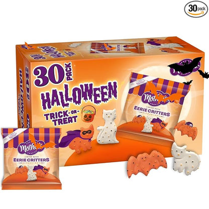Limited Batch Eerie Critters Halloween Snacks – Frosted Animal Cookies, Healthy Trick or Treat Candy, Individually Wrapped Halloween Snacks, 30 Individual 0.5 oz Bags
