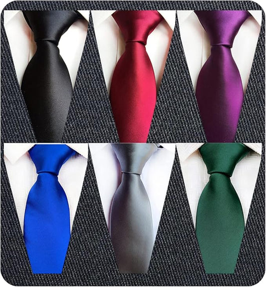 Adulove Men's Necktie Classic Silk Tie Woven Jacquard Neck Ties 6 PCS