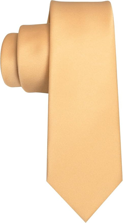 RBOCOTT 2.4“ Solid Color Skinny Tie Business Wedding Necktie for Men(6cm)