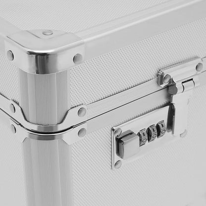 Portable File Organizer Box, Locking File Storage Chest, Letter/Legal File Storage, File Storage Box for Home Office File Cabinet with Handle,13.8 x 10 x 13.4inch,Silver