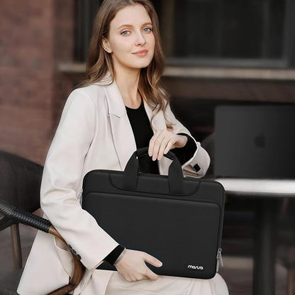 MOSISO 360 Protective Laptop Sleeve Compatible with MacBook Air/Pro, 13-13.3 inch Notebook, Compatible with MacBook Pro 14 inch M4 M3 M2 M1 2024-2021, Matching Color Sleeve Bag with Belt, Black