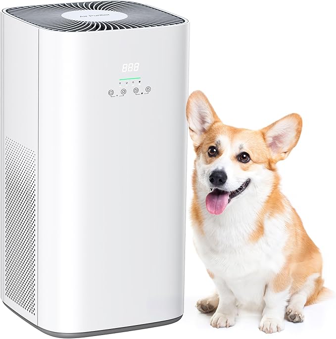 VUSIGN Air Purifier for Home Large Room & Pets, Covers Up to 1800 ft² with CADR 242 CFM, H13 HEPA Filter, Air Quality Display, Smart App Control, Quiet Sleep Mode, Remove Dust, Smoke & Odor