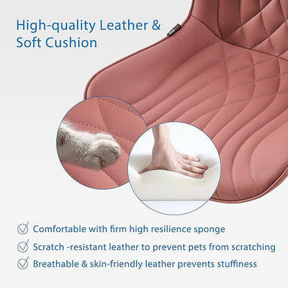 YOUNIKE Office Chair, Armless Desk Chair with Wheels, Adjustable Swivel Home Office Computer Task Chairs, Modern Faux Leather Upholstered Vanity Chair with Back, Dusty Rose