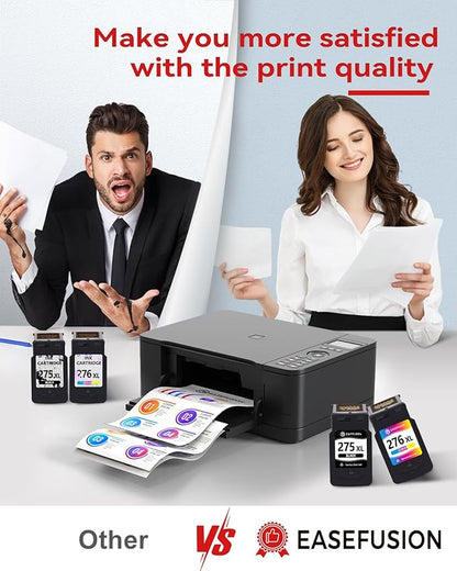 275XL 276XL Replacement for Canon Ink 275 and 276 PG-275 CL-276 Black Color Ink Cartridges Combo Pack Compatible with PIXMA TR4720 TS3522 TR4700 TS3722 TS3500 TR4722 TS3720 TS3520 Printer
