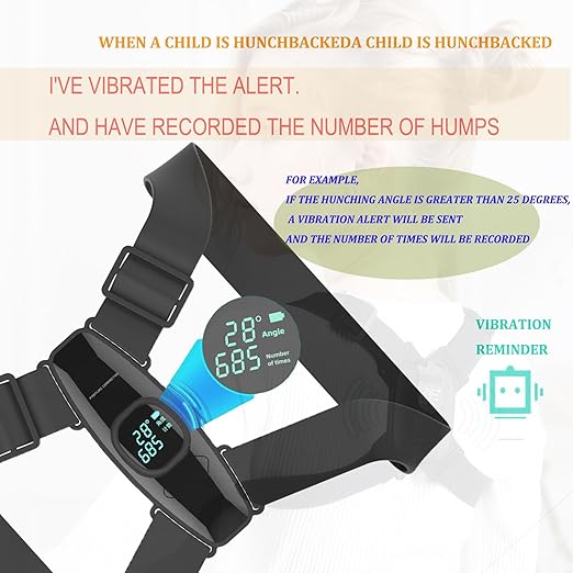 Upgraded Smart Posture Corrector Adjustable Posture Correction Angle with Vibration Posture Reminder Correct Hunchback Posture Correction Back Posture Monitor Hunchback Smart Corrector