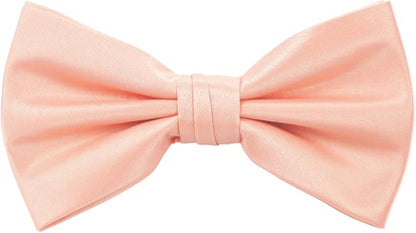 TIE G 5pcs Tie Set in WHITE OR BLACK GIFT BOX: Solid Color Necktie, Satin Bow Tie, Pocket Square, Lapel, Cuff Links