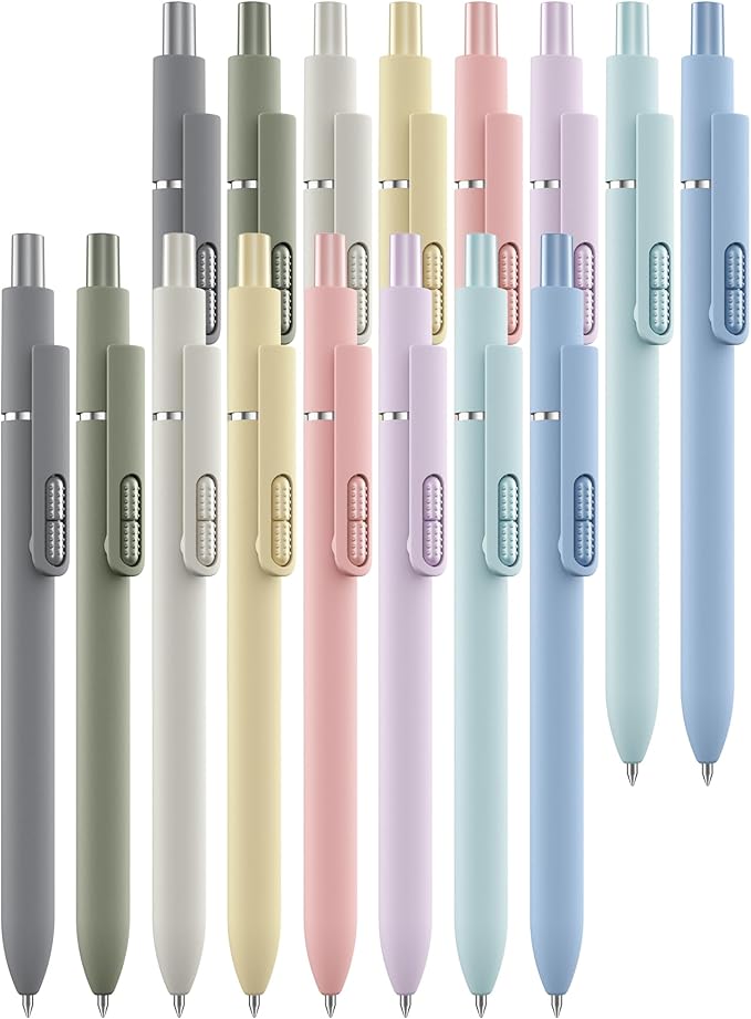 16 Pack Black Ballpoint Pens - 1mm Medium Point Black Ink Pens | Smooth Writing Ball Point Pen for Men Women (Morandi-16P)