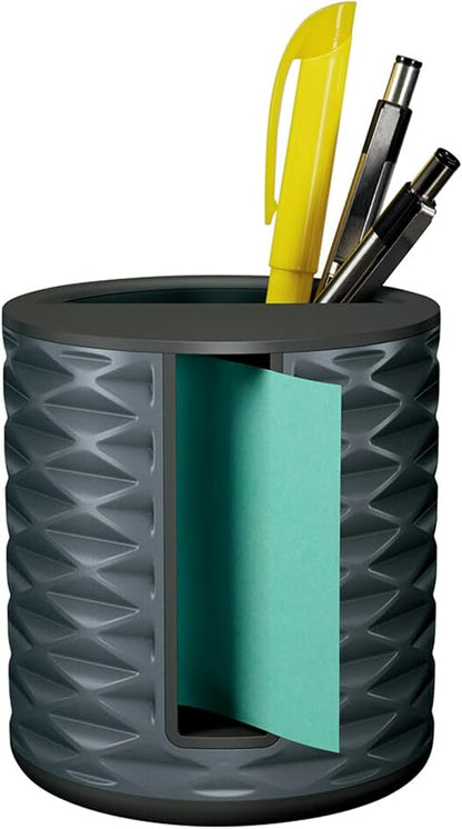 Post-it Note Dispenser, Vertical Design, Pop-Up Notes, Black with Grey Geometric Pattern, 1 Aqua Splash 3 in x 3 in Super Sticky Note Pad (Pack of 6)