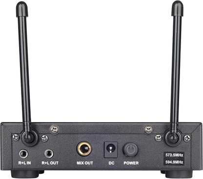 2 Channel Rechargeable Wireless Microphone System, Pro UHF Metal Handheld Wireless Microphones Cordless Mics with Echo Bluetooth VOL Channel Control for Karaoke Singing Church(MU-898)