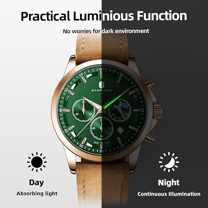 BY BENYAR Mens Watches Analog Quartz Chronograph Waterproof Wrist Watches for Men Fashion Business Work Casual Sport Designer Dress Watch with Calendar Elegant Gifts for Men
