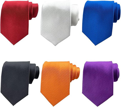 Adulove Men's Necktie Classic Silk Tie Woven Jacquard Neck Ties 6 PCS
