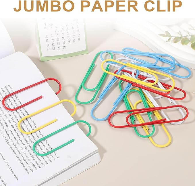 PATIKIL 4 Inch Large Paper Clip, 30PCS Big Paper Clip Extra Large Huge Metal Giant Clips Rust-Proof Strong Durable Bulk Cute for Home Office Accessories Bookmark, White