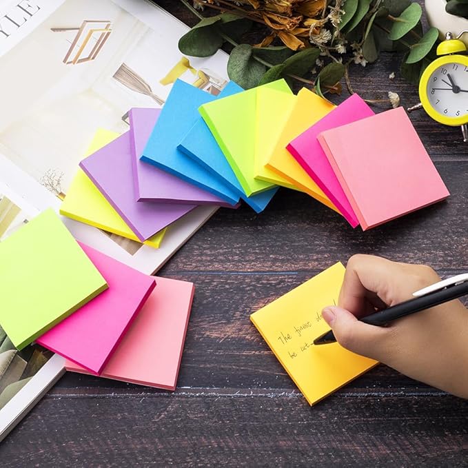 (28 Pads) Sticky Notes Bulk 3x3 in Post Bright Stickies Colorful Super Sticking Power Memo Pads, Strong Adhesive