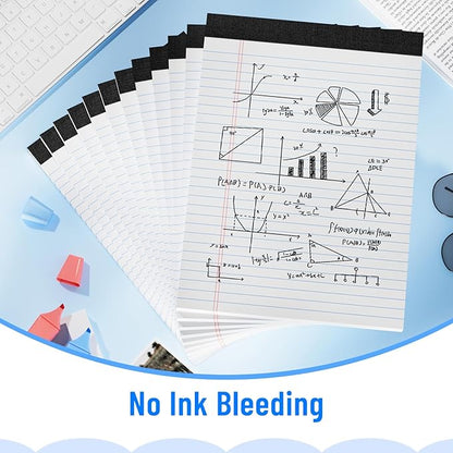12pcs Legal Pads 8.5 x 11, Notepads 8.5 x 11 College Ruled Notebook, Writing Pads of Paper,White Note Pads, Memo Pad Papers Perforate Legal Notepads Narrow Ruled Line,30 Sheets/Pack