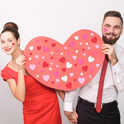 300 PCS Valentines Stickers, Matte Foam Heart Stickers, 3 Sizes Hearts for Crafts, Rose Red Self-Adhesive Valentines Foam Stickers for DIY Wedding Birthday Valentine's Dating