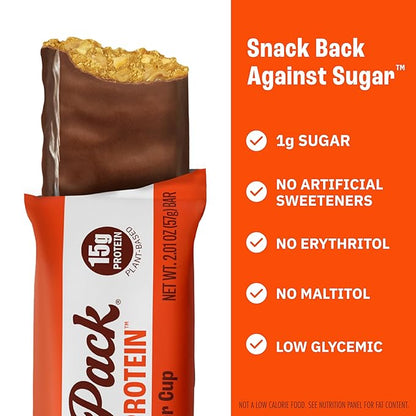 Munk Pack Peanut Butter Cup Probiotic Keto Protein Bars Stocking Stuffers | 15g Plant Protein, 1g Sugar, 4g Net Carbs | Non-GMO, Plant-Based, Low Sugar, Gluten-Free Snacks | 12 Count