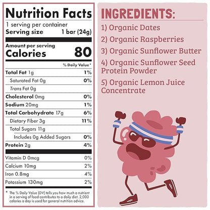 Skout Organic Raspberry Rush Kids Snack Bars (18 Pack) | Organic Kids Snack Bars | Plant-Based Nutrition, No Refined Sugar | Vegan | Gluten, Dairy, Grain, Peanut, Tree Nut & Soy Free