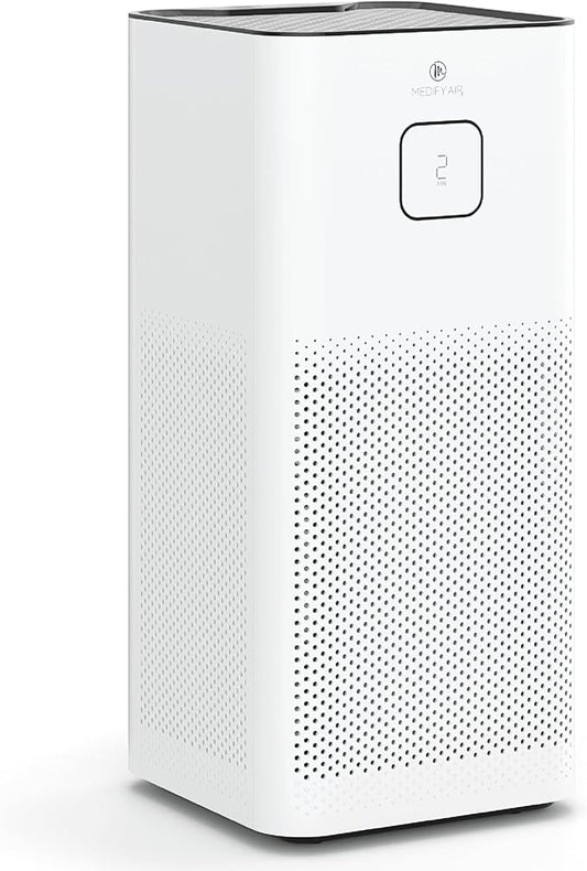 Medify MA-50 Air Purifier V3.0 with True HEPA H13 Filter | 2,640 ft² Coverage in 1hr for Smoke, Wildfires, Odors, Pollen, Pets | Removal to 0.1 Microns | White, 1-Pack