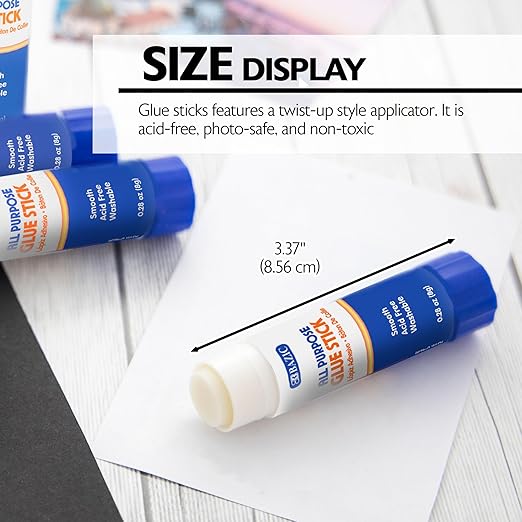 BAZIC Products Premium Glue Stick 8g/0.28 Oz.,White Glue Sticks, Multi-Purpose Acid Free, for Photos Paper Art Craft at School Home Office (4/Pack), 144-Pack