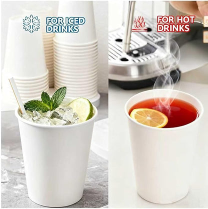 Coffee Cups 10oz 1000 Pack - Leakproof & Sturdy Disposable Paper Cups for Hot and Cold Drink (BPA Free), Bulk White Paper Cups for Office, Home, Cafe, Party, Events