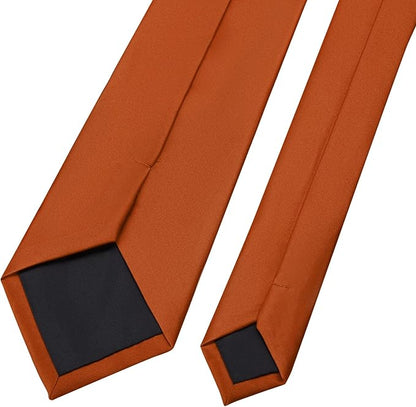 KOOELLE Men's Ties Solid Pure Color Plain Neckties Formal Black Ties For Men