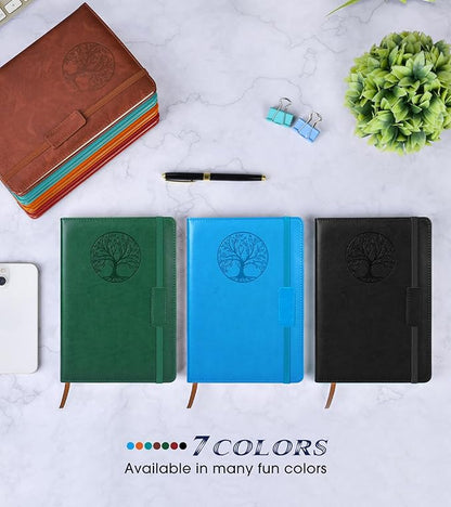 Biuwory A5 Lined Journal Notebook – 256 Pages, Hardcover Faux Leather, Blue