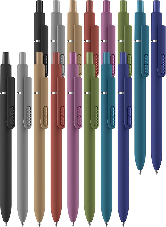 16 Pack Black Ballpoint Pens - 1mm Medium Point Black Ink Pens | Smooth Writing Ball Point Pen for Men Women (Retro-16P)