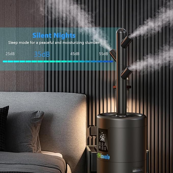 Large Humidifiers for Bedroom, 4.5 Gal Cool Mist Humidifier for Large Room Whole House with Remote Control, 800mL/h Output, 48H Runtime, Auto Humidistat, Wheels, Timer, Essential Oil Tray