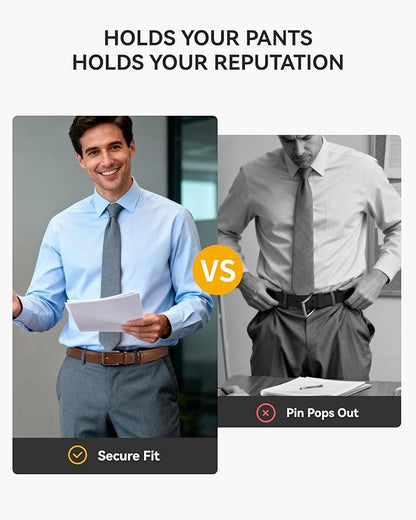 CHAOREN Leather Dress Belt Men 2 Pack - 1 3/8" Mens Belts for Work Business Casual Jeans