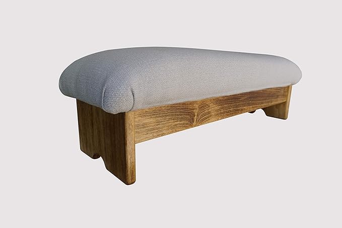 Bedside Padded Foot Stool, Maple Stain 9" Tall (Made in The USA) (Malibu Sea Salt - 9" Maple)