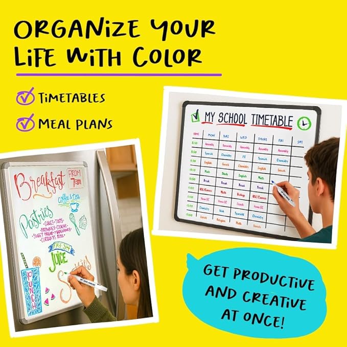 Chalkola Dry Erase Markers Fine Tip (15 Pack, 12 Colors) | Thin Point Dry Erase White Board Pens - Non toxic, Low Odor Whiteboard Markers for Kids, Teachers, Office, School, Classroom Supplies