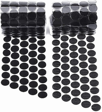 Self Adhesive Dots, Strong Adhesive 800pcs(400 Pairs) 0.59 inch Diameter Sticky Back Hook Nylon, Loop Strips with Waterproof Sticky Glue Tapes for Classroom, Office, Home(Black)