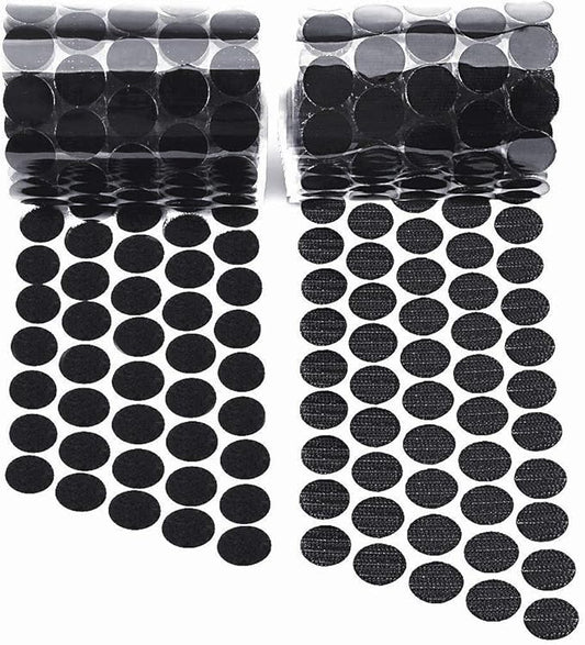 Self Adhesive Dots, Strong Adhesive 800pcs(400 Pairs) 0.59 inch Diameter Sticky Back Hook Nylon, Loop Strips with Waterproof Sticky Glue Tapes for Classroom, Office, Home(Black)
