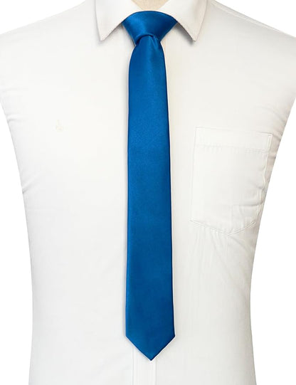RBOCOTT 2.4“ Solid Color Skinny Tie Business Wedding Necktie for Men(6cm)