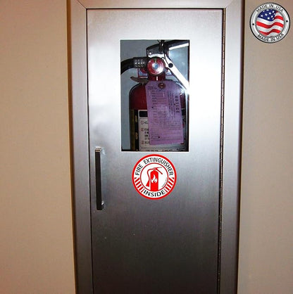 Psyfer® (Fade-Free) 6 Pack - Fire Extinguisher Inside Stickers [Made in USA]